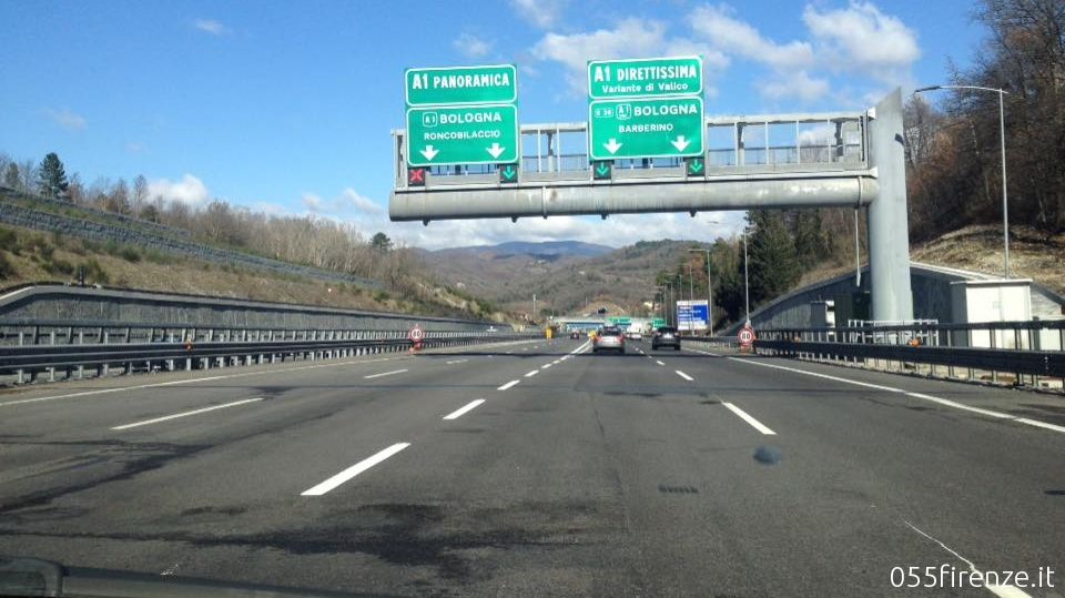 A1, chiude la Direttissima in direzione Firenze per lavori